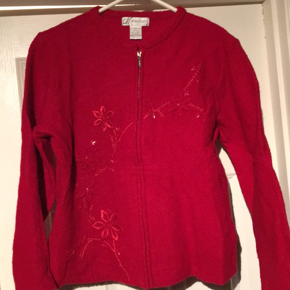 Red poinsettia sweater*sale*
